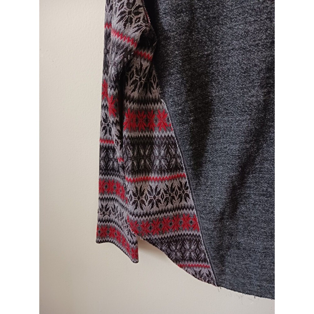 Able Womens Sinner Oversized‎ Scoop Neck Gray Red Sweater Size M - Picture 5 of 6